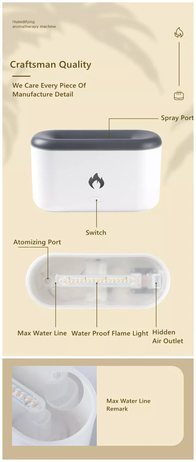 Aroma Essential Oil Diffuser with LED — Ultrasonic Air Purifier