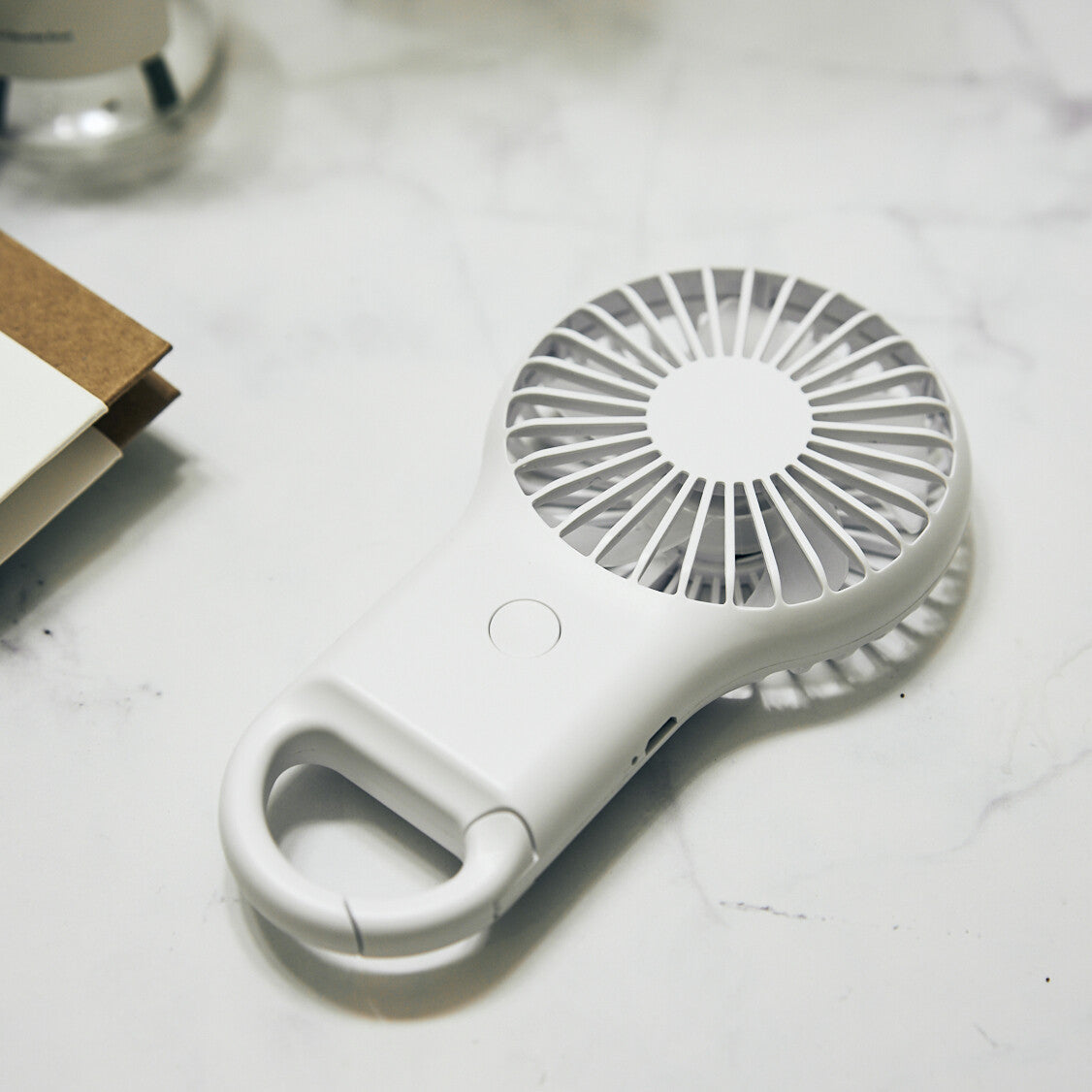 Portable Mini USB Rechargeable Handheld Desk Fan — White