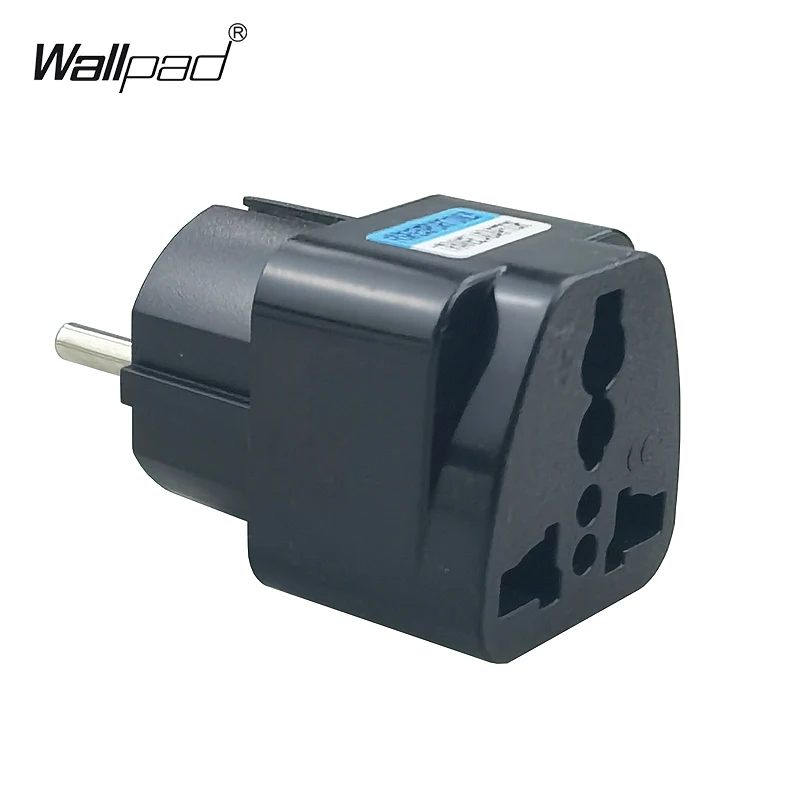 Black Universal EU Plug Adapter for AU/UK/US/KR/RU/FR