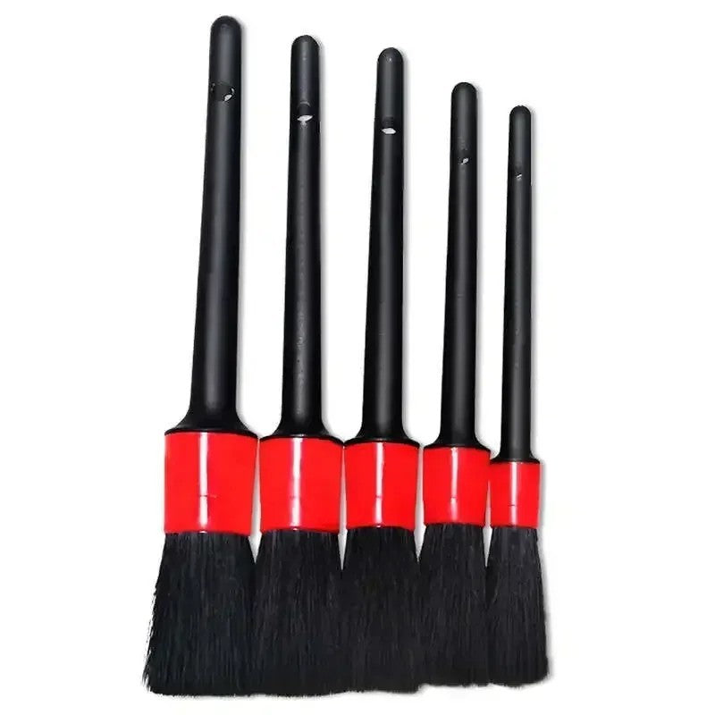 Zeno Car Detailing Brushes for Wheels, Engine, Emblems and Vents — 5 Piece Set