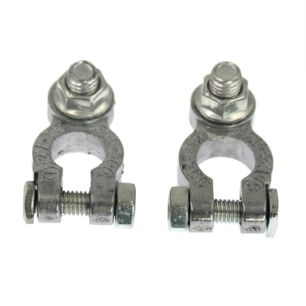 Heavy-Duty 8mm Car Battery Terminals, Positive/Negative — Pair