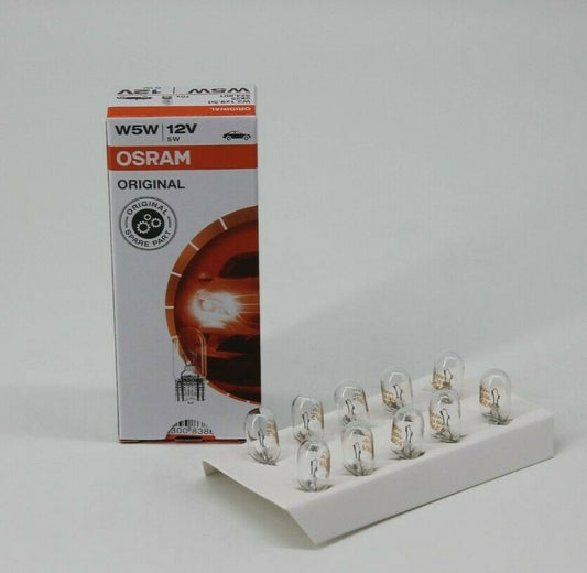 Osram 501 T10 W5W Capless Wedge Interior/Sidelight Bulbs 5W
