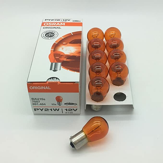 Osram 581 (7507) PY21W Amber Indicator Bulbs 12V 21W — 10 Pack
