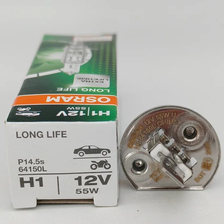 Osram H1 64150L Long-Life Headlight Bulbs 12V 55W — Twin Pack