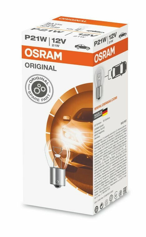 Osram 382 P21W 7506 Clear Car Bulbs 12V 21W BA15s — 10 Pack
