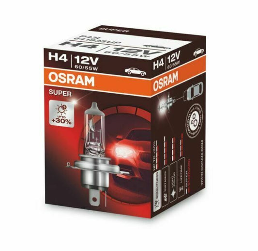 Osram H4 Super Headlight Bulb 12V 60/55W P43t 64193SUP — Single