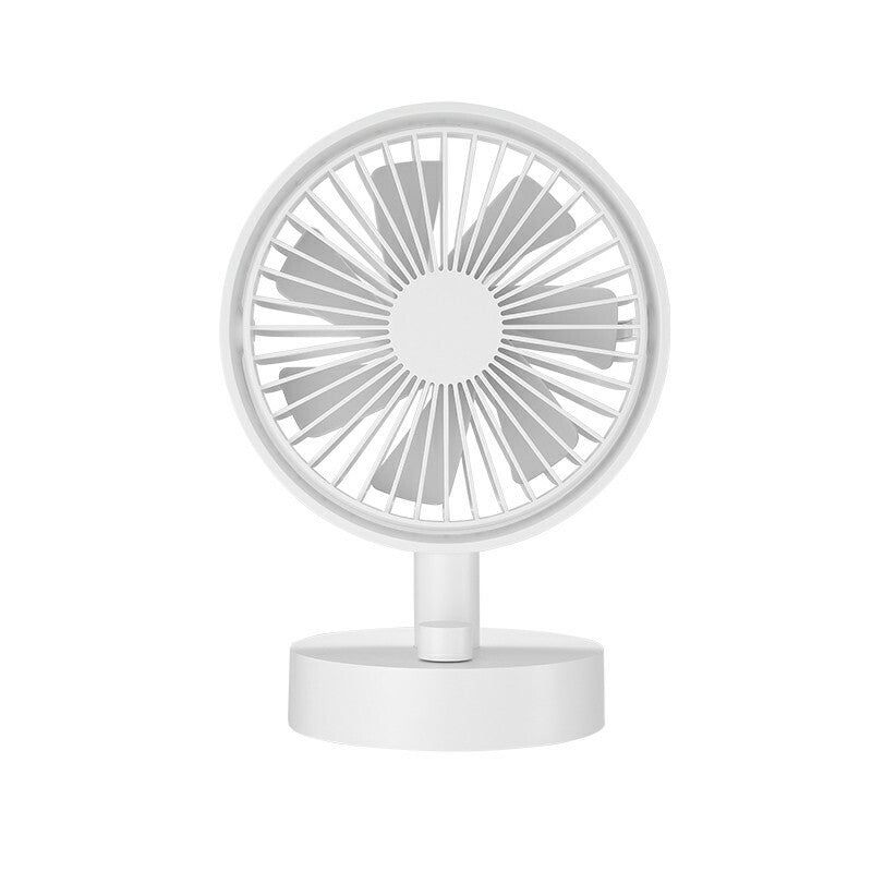 Zaytuna USB Rechargeable Oscillating Desk Fan, 3 Speeds — White