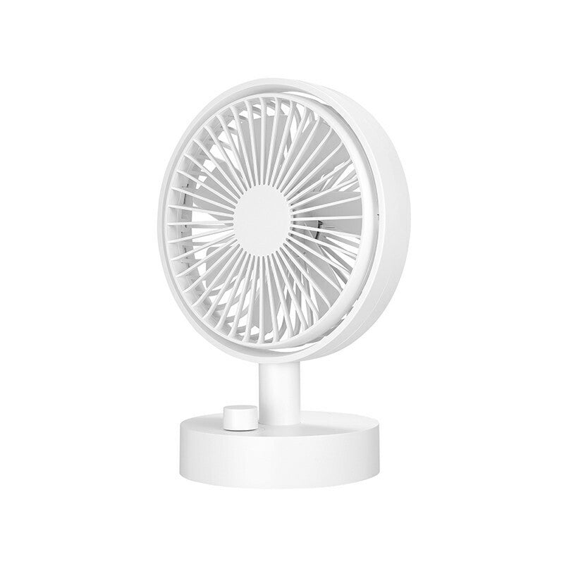 Zaytuna USB Rechargeable Oscillating Desk Fan, 3 Speeds — White