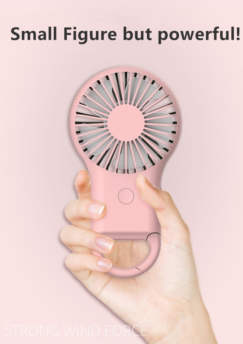 Zaytuna Mini USB Rechargeable Handheld Fan, 3 Speeds — Pink