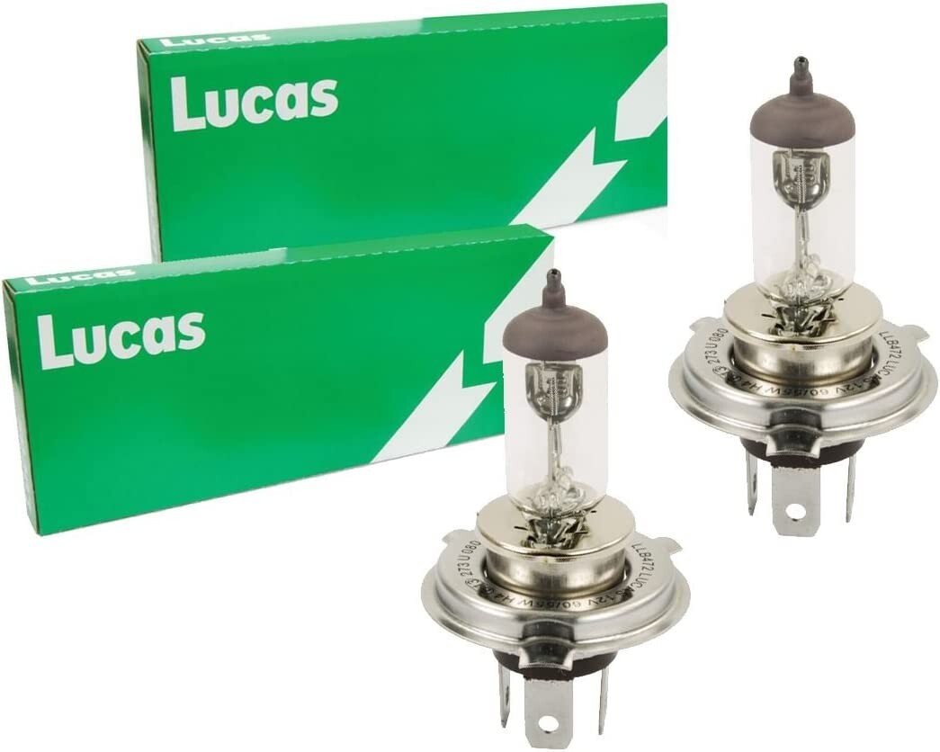 Lucas H4 LLB472 Halogen Headlight Bulbs 12V 60/55W — Twin Pack