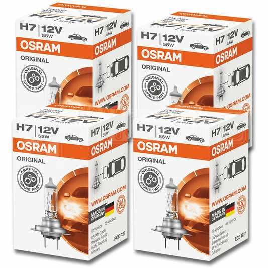 Osram H7 (499/477) Halogen Headlight Bulbs 12V 55W — Set of 4