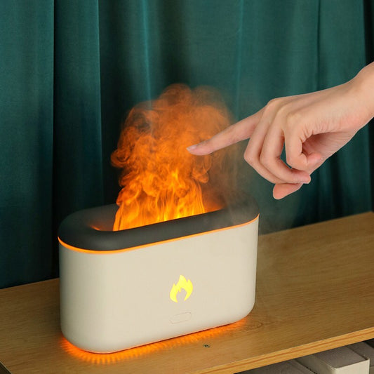 Flame-Effect Essential Oil Diffuser Humidifier with LED Light