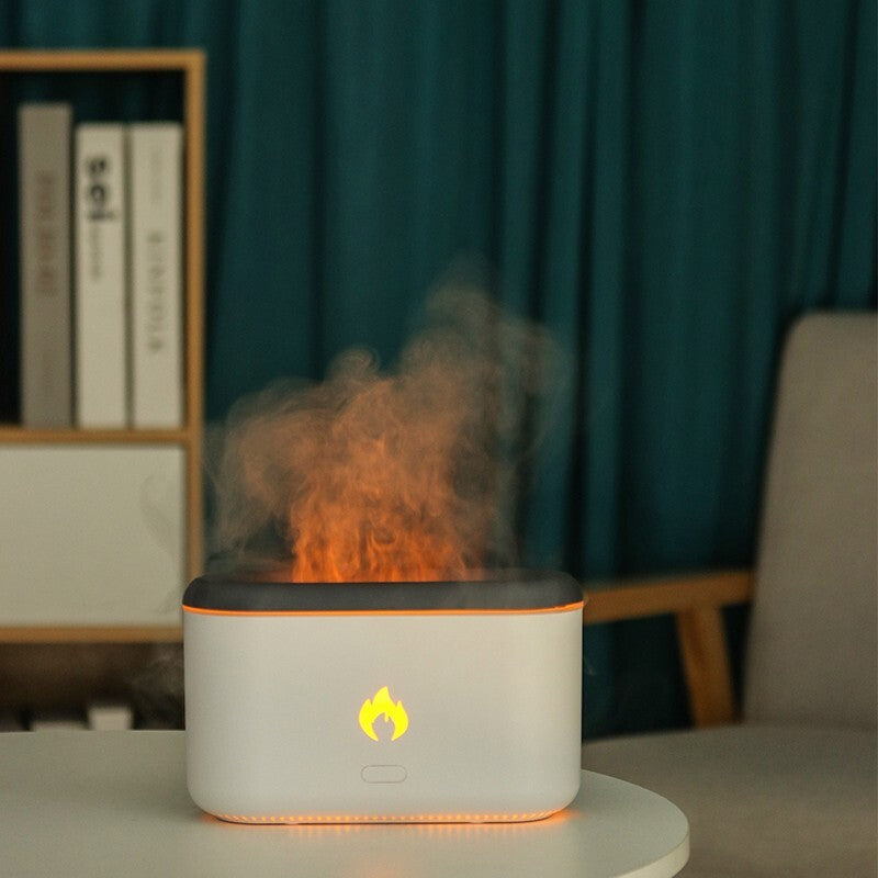 Flame-Effect Essential Oil Diffuser Humidifier with LED Light