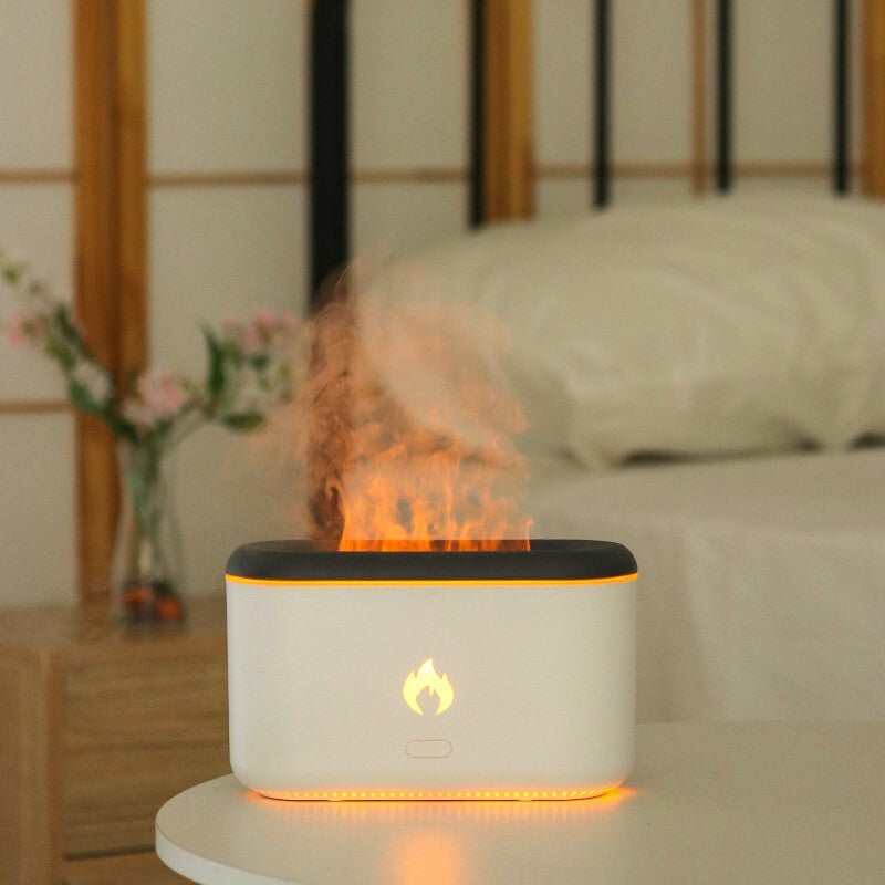 Flame-Effect Essential Oil Diffuser Humidifier with LED Light