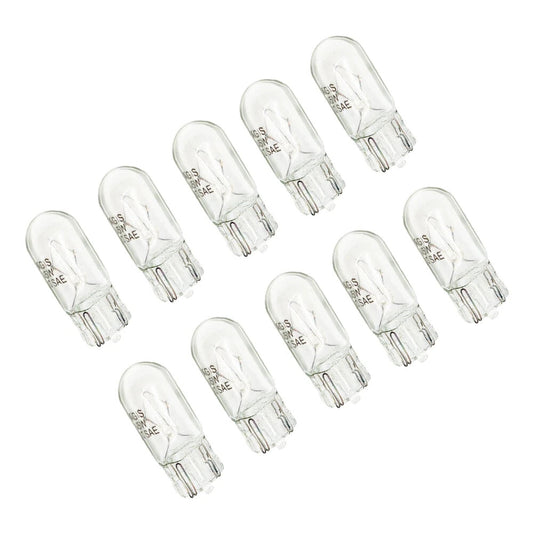 504 W3W Push-Fit Car Interior and Sidelight Bulbs 12V 3W — 10 Pack