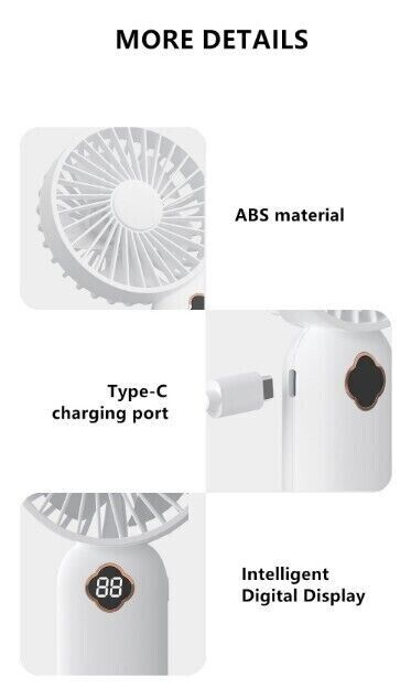 Zaytuna Mini USB Rechargeable Folding Handheld Desk Fan
