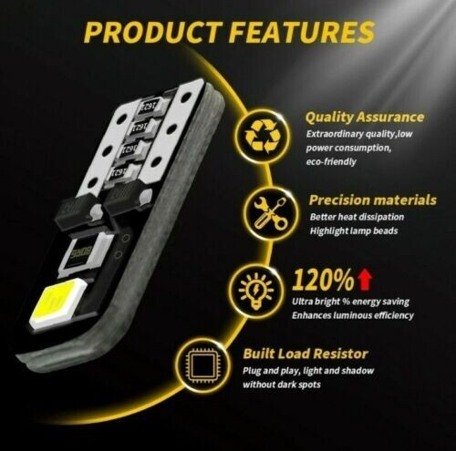 Zaytuna T10 501 W5W 24-SMD Bright White LED Bulbs 6000K CANbus — Twin Pack