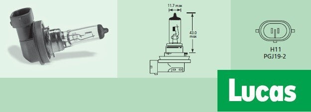 Lucas Electrical LLB711 H11 Headlight Bulb 12V 55W