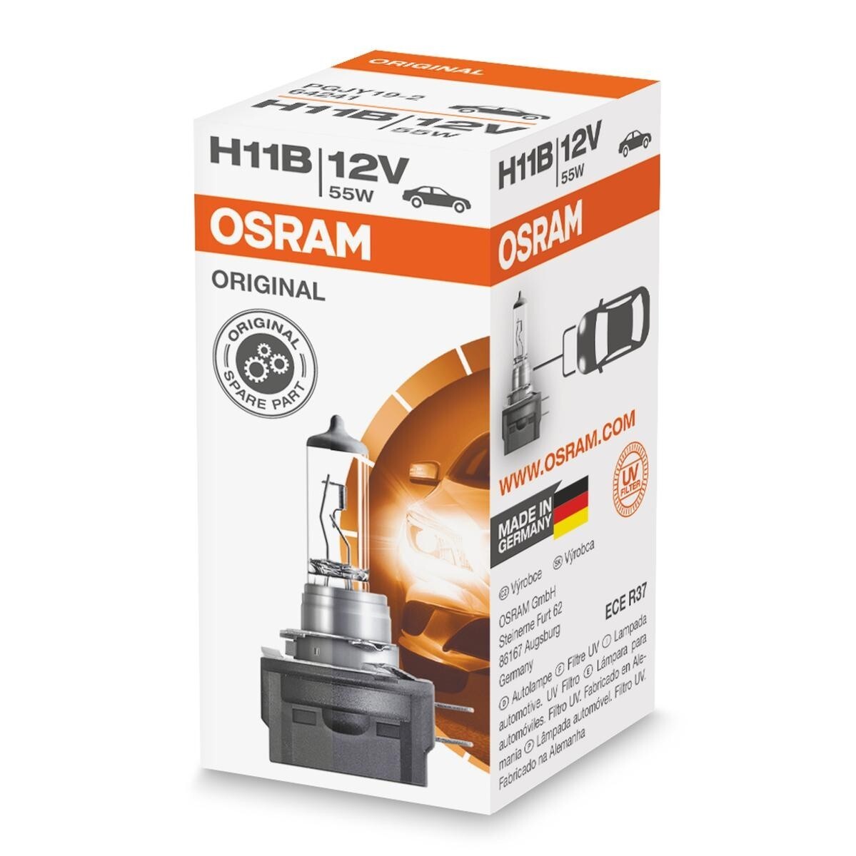 Osram H11B 64241 Original Line Headlight Bulb 12V