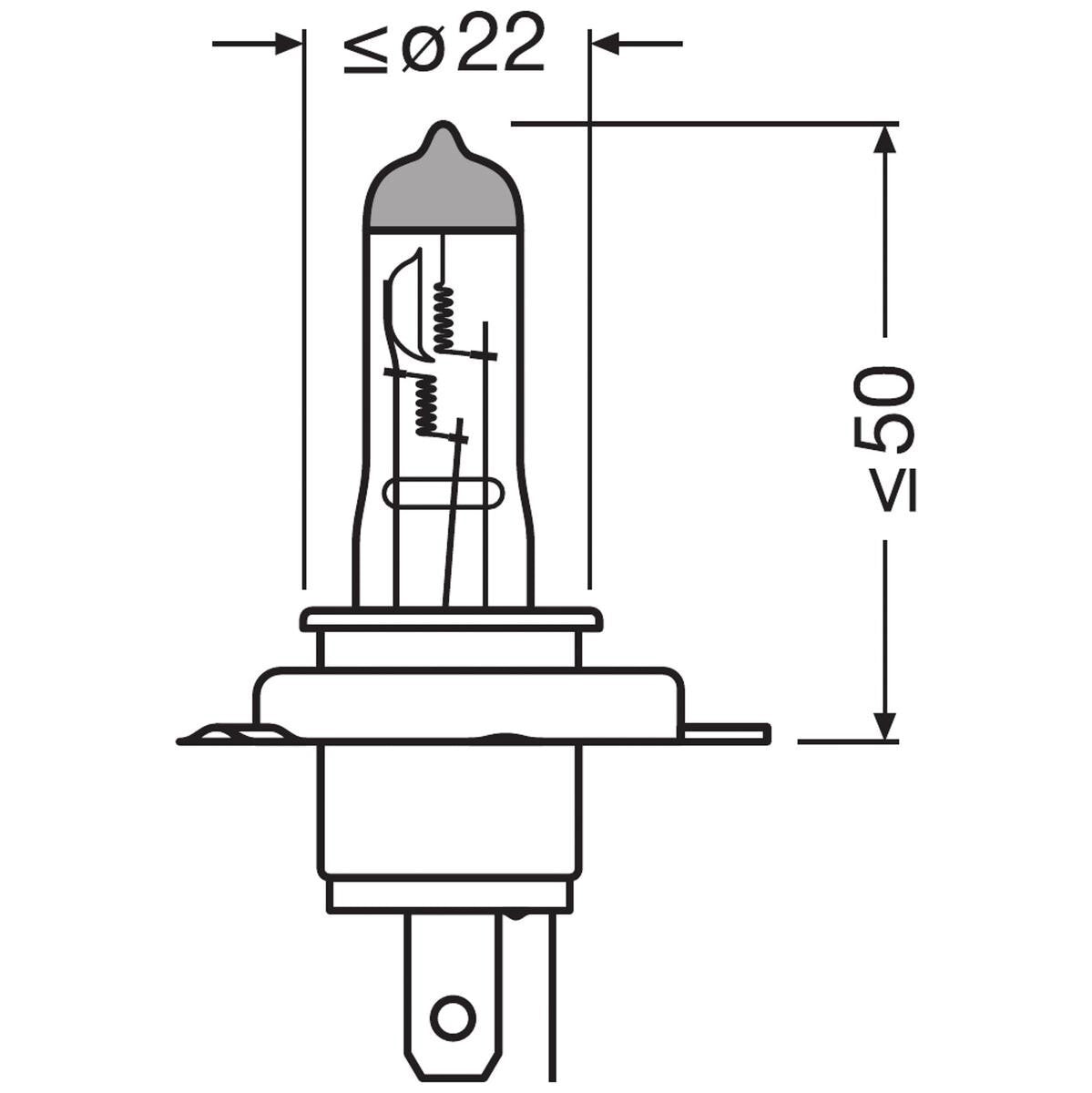 Osram H19 64181L Original Line Halogen Bulb 12V 60/55W PU43t-3 3200K