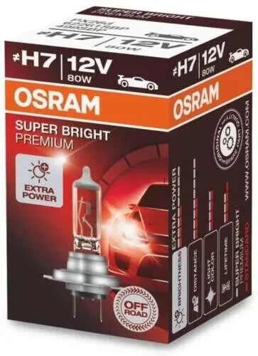 Osram H7 62261SBP Super Bright Off-Road Bulbs 12V 80W — Twin Pack