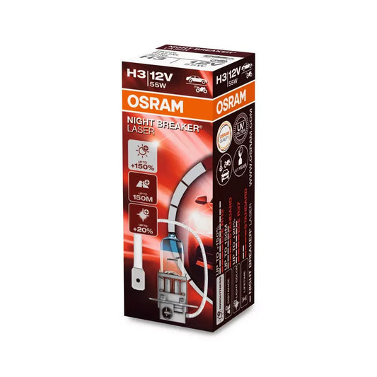 Osram H3 Night Breaker Laser +150% Headlight Bulb — Single