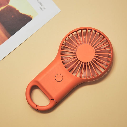 Mini USB Rechargeable Handheld Fan, 3 Speeds — Orange