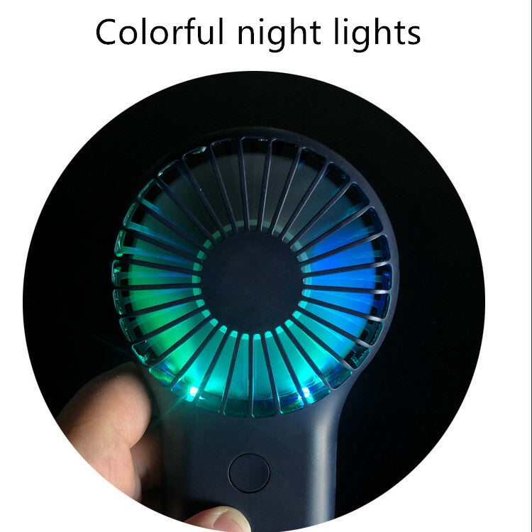 ZBS Mini USB Rechargeable Handheld LED Fan, 3 Speeds — Army Green