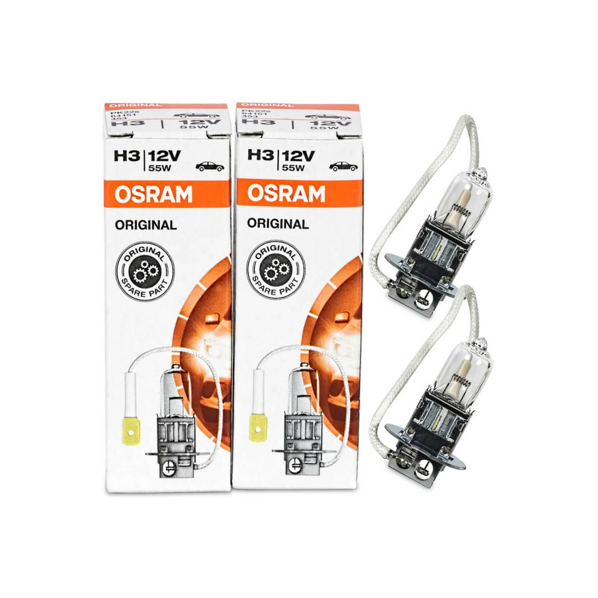 Osram H3 Original Fog Light Bulbs — Twin Pack