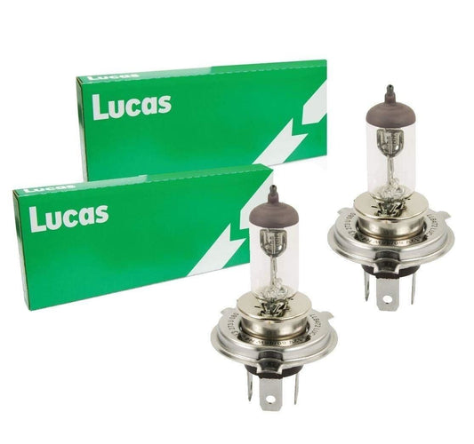 Lucas H4 472 Halogen Headlight Bulbs 12V 60/55W — Twin Pack