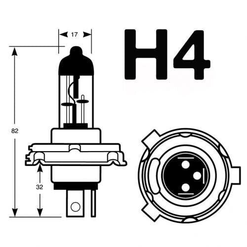 Lucas H4 472 Halogen Headlight Bulbs 12V 60/55W — Twin Pack