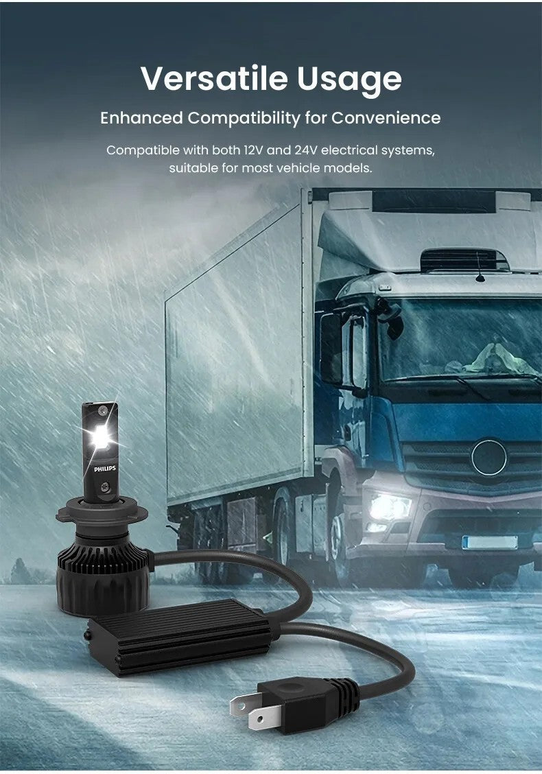 Philips Ultinon Rally LED Bulbs H4/H7/H11/HB3/HB4 6500K 100W 9000LM