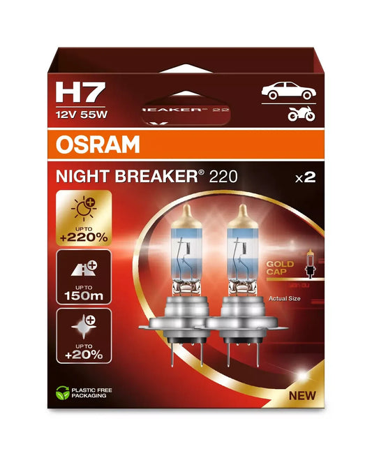 Osram H7 (477) Night Breaker 220 Headlight Bulbs +220% — Twin Pack