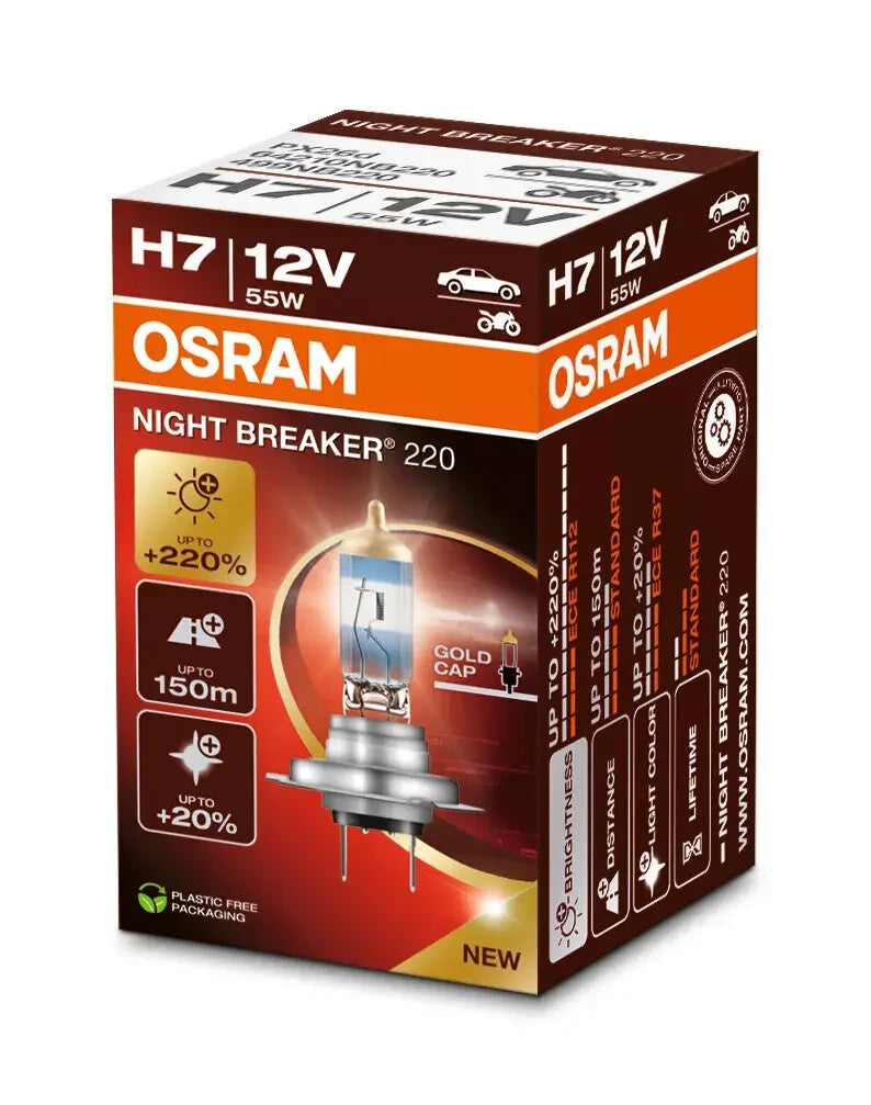 Osram H7 (477) Night Breaker 220 Headlight Bulbs +220% — Twin Pack