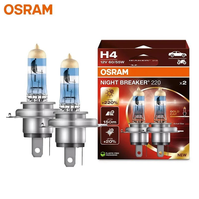 Osram Night Breaker 220 H4/H7/H11 Headlight Bulbs 12V +220%