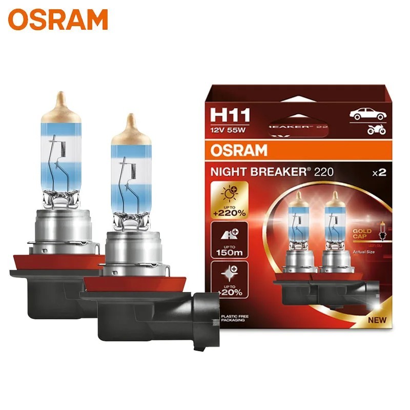 Osram Night Breaker 220 H4/H7/H11 Headlight Bulbs 12V +220%