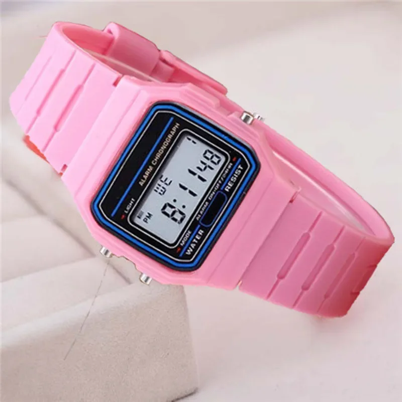 Men's Square-Dial LED Digital Sports Watch with Silicone Strap