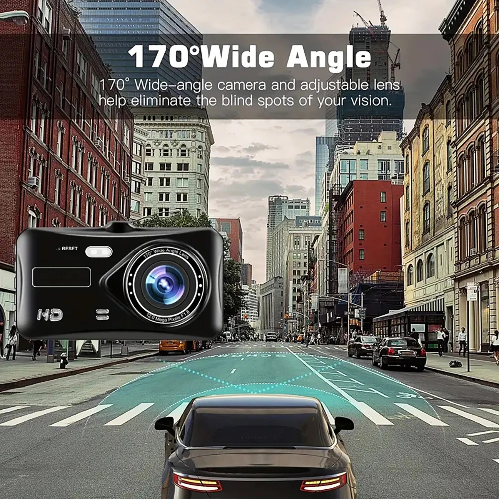 Wdszkmyf 4-Inch 1080p Pro Front/Rear Dash Cam with Night Vision