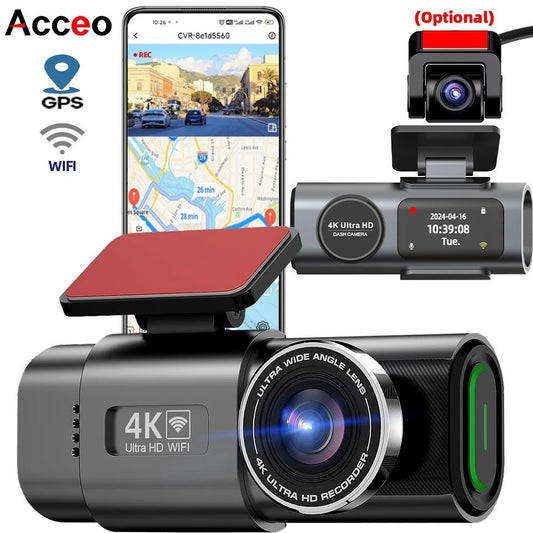 ZBS 4K UHD Wi-Fi GPS Dash Cam DVR with Night Vision