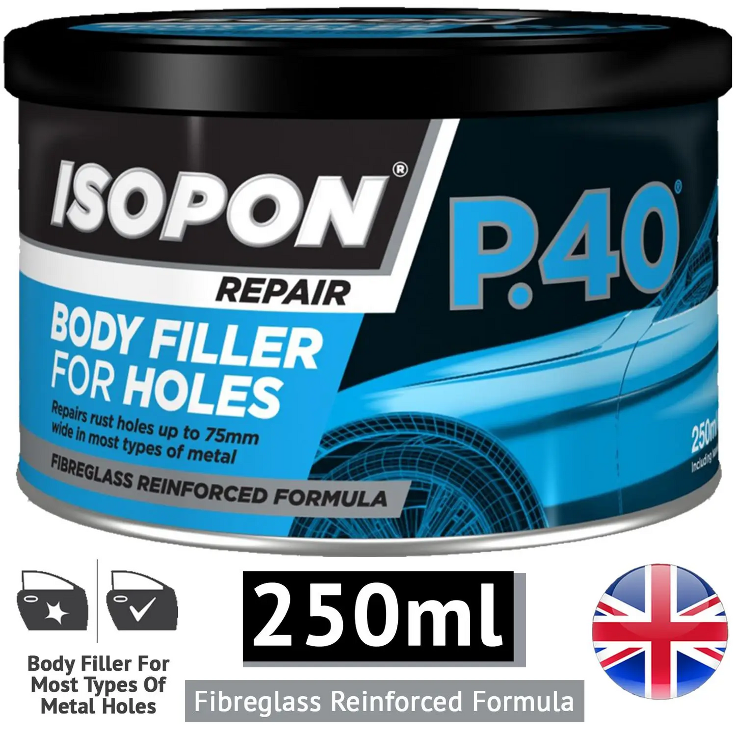 U-Pol Davids Isopon P38 Easy-Sand Car Body Filler 250ml