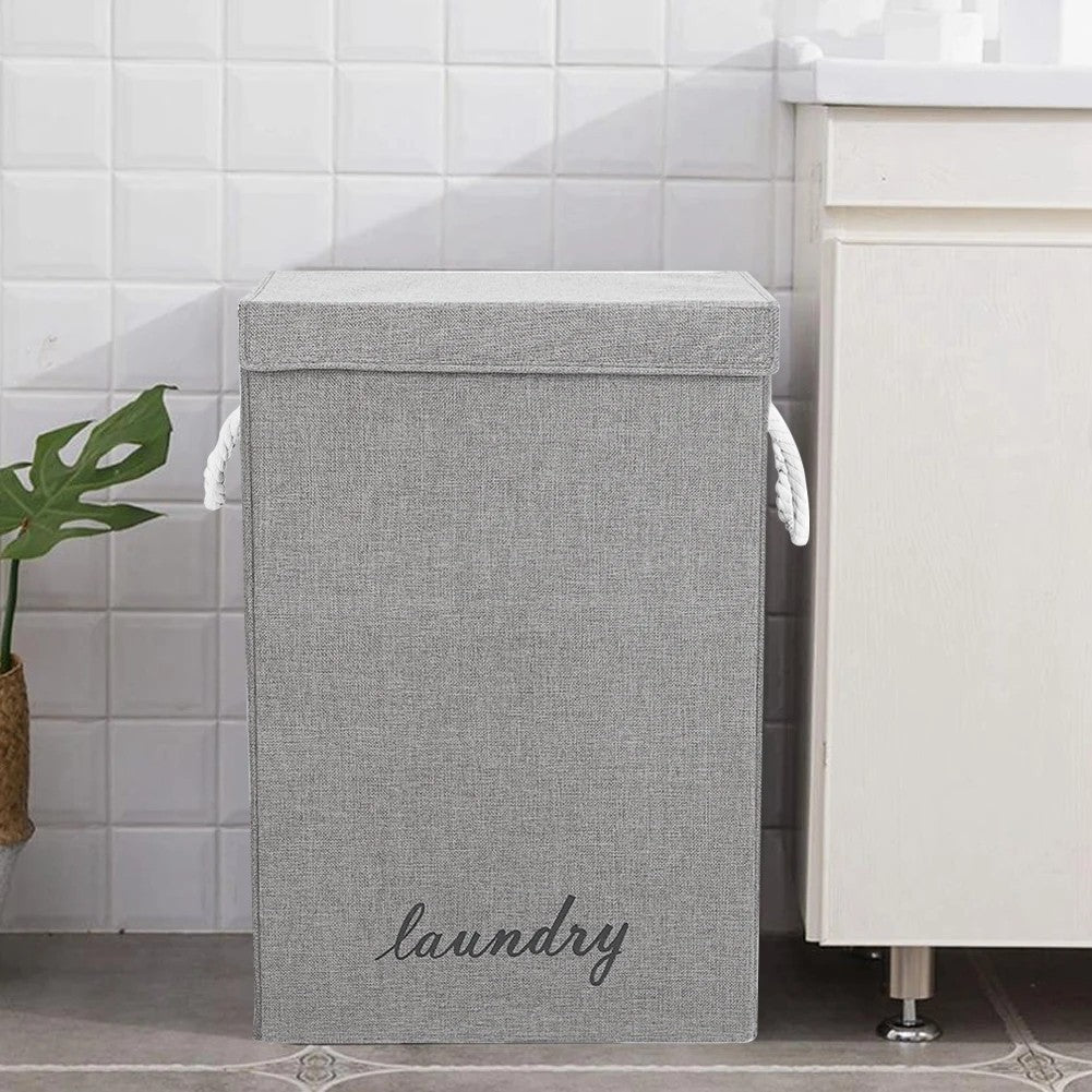 72L Folding Laundry Basket with Lid and Storage Bag