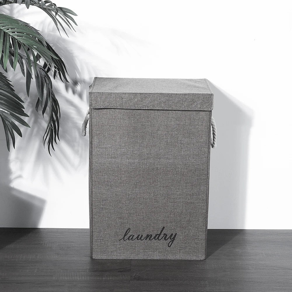 72L Folding Laundry Basket with Lid and Storage Bag