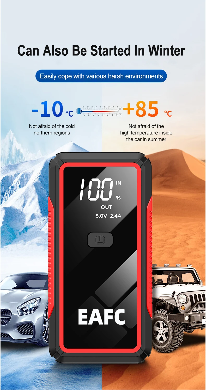 EAFC 600A 12V Car Battery Jump Starter and Power Bank