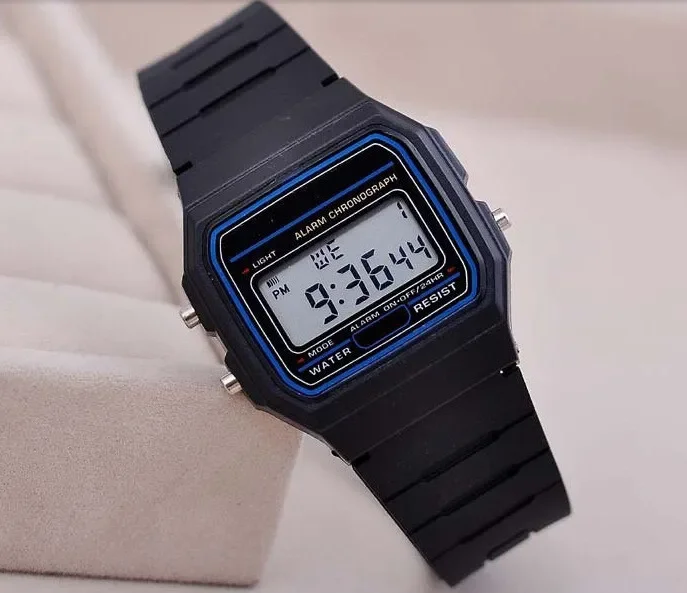 Men's Square-Dial LED Digital Sports Watch with Silicone Strap