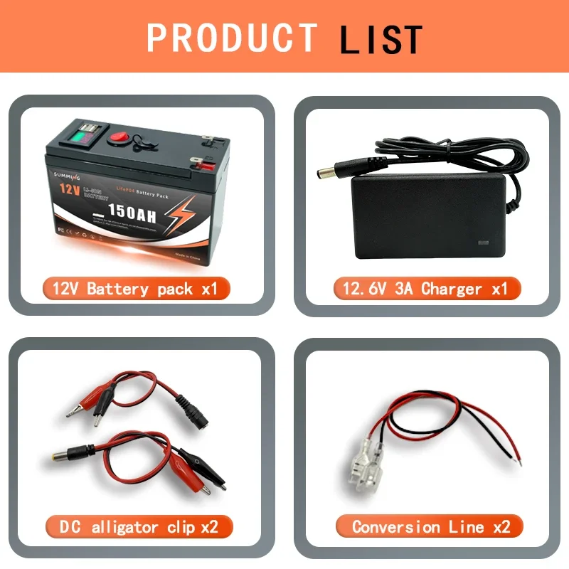 ZSB 12V 18650 150000mAh LiFePO4 Battery with BMS and 4000+ Cycles