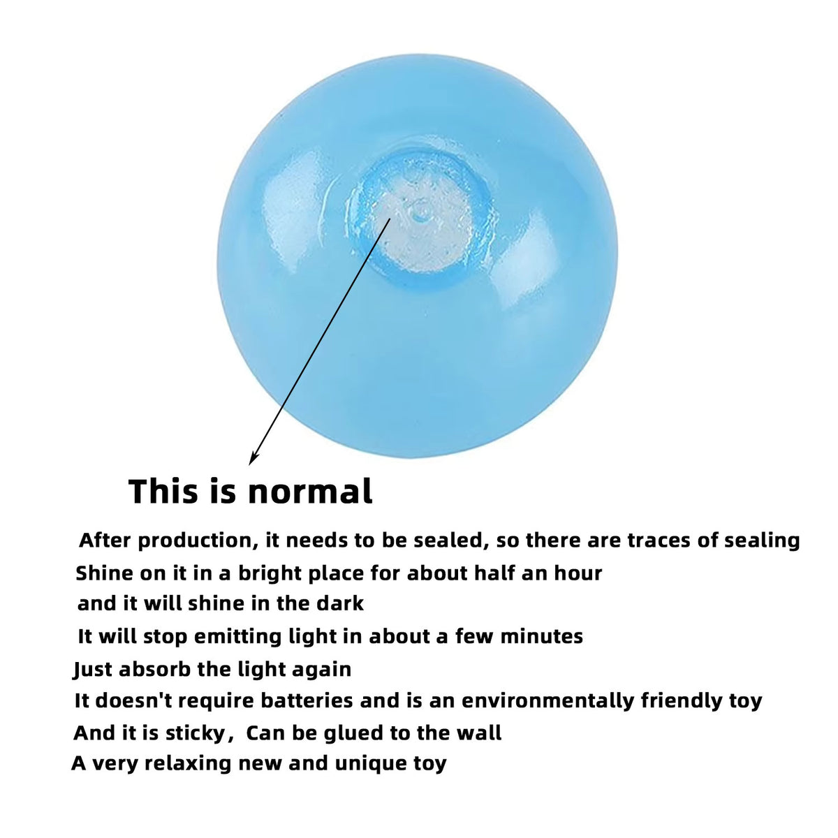 Glow-in-the-Dark Sticky Ceiling Balls Sensory Fidget Toys — 6 Pack