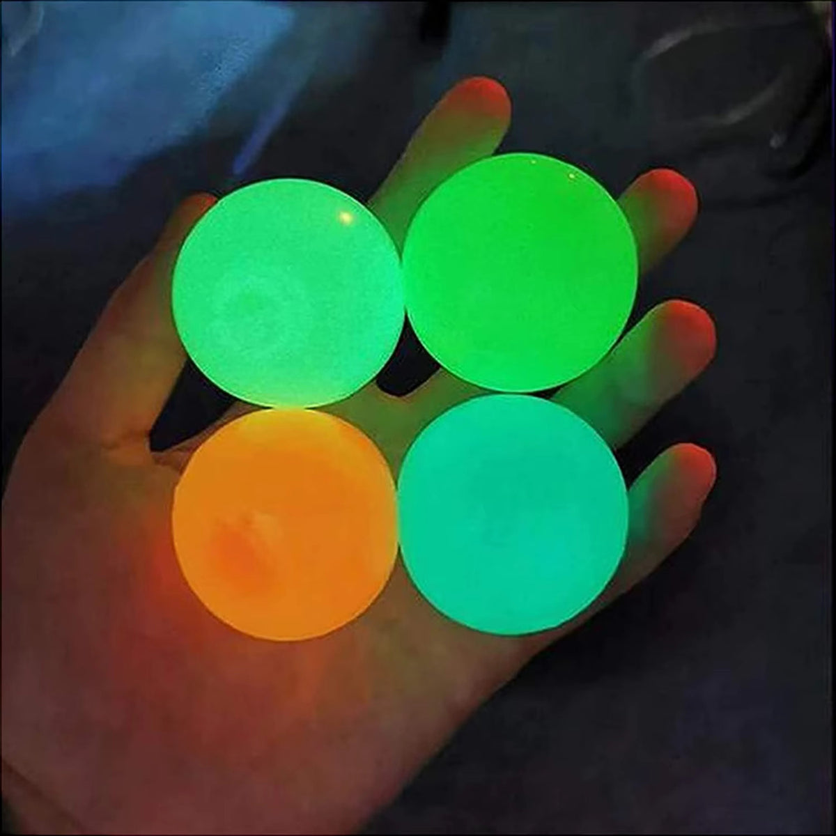 Glow-in-the-Dark Sticky Ceiling Balls Sensory Fidget Toys — 6 Pack