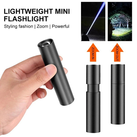 USB Rechargeable Mini LED Torch with Adjustable Focus, Long-Range