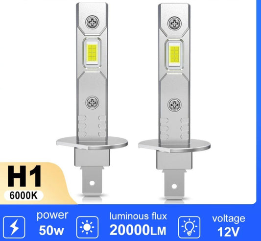 ZBS H1/H3 White LED Headlight Bulbs 6000K CANbus High/Low Beam