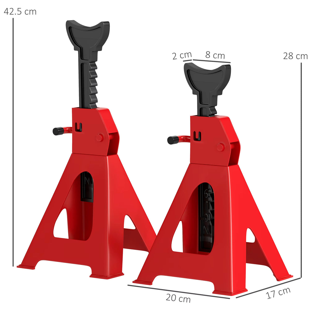 ZBS Adjustable Heavy-Duty 2-Ton Axle Stands — Pair